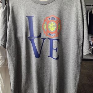 Gray Fire Department Love T-Shirt